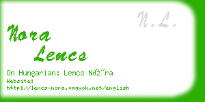 nora lencs business card